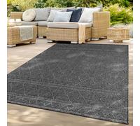 TT Home Outdoor Rug Waterproof - Easy-Cleaning, UV- & Weather-Resistant Patio & Garden Area Rug for Porch, Kitchen & Hallway, colour: Dark Grey 2, Size:240x340 cm