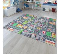 TT Home Play Rug Children's Room Rug Children's Rug Road Rug Car Design, In Grey, Size:80x150 cm