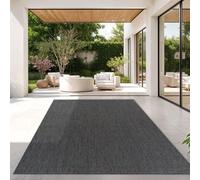 TT Home Rug For Outdoor Kitchen Rug Garden Monochrome Design Modern, colour:Anthracite, Size:140x200 cm