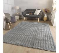TT Home Rug Living Room Large Rug Shaggy Bedroom Thick Pile Scandinavian Square Rhombus, colour:Grey Taupe, Size:120x160 cm