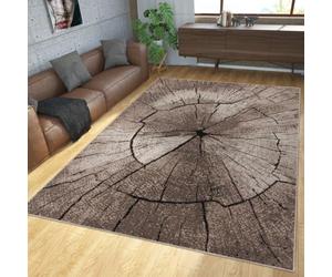 TT Home Rug Modern Elegant With Contour Cut Tree Trunk Natural Design Grey Brown Beige, Size:120x170 cm