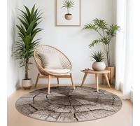 TT Home Rug Modern Elegant With Contour Cut Tree Trunk Natural Design Grey Brown Beige, Size:140x200 cm