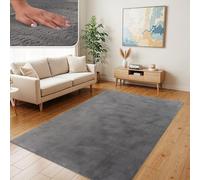 TT Home Thick Rug Large Rug Livingroom Soft Unicoloured Modern, colour: Anthracite, Size:160x220 cm