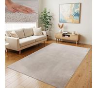 TT Home Thick Rug Large Rug Livingroom Soft Unicoloured Modern, colour:Beige, Size:140x200 cm