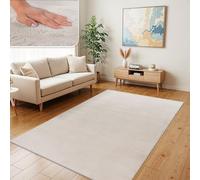 TT Home Thick Rug Large Rug Livingroom Soft Unicoloured Modern, colour: Cream, Size:160x220 cm