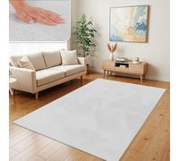 TT Home Thick Rug Large Rug Livingroom Soft Unicoloured Modern, colour:White, Size:160x220 cm