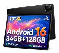 TT.KIDS 10.1 Inch Tablet, Android 16 Tablet PC, 34 GB RAM + 128 GB ROM 1 TB Expansion, Octa-Core Processor, 6000 mAh Battery, 1280 x 800 IPS Touchscreen, Dual Camera, Bluetooth WiFi Tablet Computer