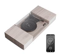TT-Play 3-Speed Bluetooth Record Player - 2x10W Stereo Speakers, 33/45/78 RPM, RCA-Out, Vinyl Turntable with Bluetooth, Removable Dust Cover, Light Wood