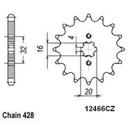 TT Sprocket Beta-Yamaha - 428 - 14 Teeth - Similar to JTF1550 - Made in Germany