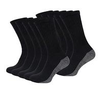 TT ThreadTrade 10 Pairs Big & Tall Men's Industrial Crew Boot Work Socks Cushioned Heavy Duty Reinforced Toe & Heel Sports Socks UK 11-14 (Black (Grey Sole))