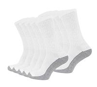 TT ThreadTrade 10 Pairs Big & Tall Men's Industrial Crew Boot Work Socks Cushioned Heavy Duty Reinforced Toe & Heel Sports Socks UK 11-14 (White (Grey Sole))