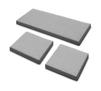 TT ThreadTrade 3-Piece Waterproof Outdoor Patio Cushions Set, Fade-Resistant, Bench and Chair Cushions, Comfy Seat Pads, Removable Cover, Durable and Long Lasting Use, (Grey)