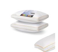 TT ThreadTrade Gusseted Box Pillow, Quality Bed Pillows,Orthopaedic Climate-Control, Memory Foam, Hollowfibre Filling, Breathable, Support Pillows for Neck and Shoulder Pain, (Pack of 2)
