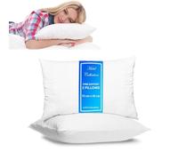 TT ThreadTrade Hotel Quality Standard Stripe Soft Pillows, Bounce Back Pillow Cotton Blend With Hollowfibre, Anti-Allergy Pillows, Super Soft and Breathable, Easy Care, (2)