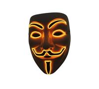 TT ThreadTrade LED Light Up Mask, Adjustable Fit, Style with Glowing Neon EL Wire Design, Lightweight & Reusable, Perfect Scary Mask for Halloween Night, Glow Parties, Costume Cosplay (Orange)