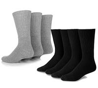 TT ThreadTrade Men’s Heavy Duty full cushioned Crew Socks, Sports Socks for Men, Moisture Wicking,Breathable, Work Running Walking,10 Pairs, (UK, Numeric, 6, 11, Regular, Regular, Black/Grey)