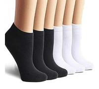 TT ThreadTrade Men & Women Solid Ankle Length Socks, Sport Low Short Socks, Seamless Toe Design, Comfort And Durable, Moisture-Wicking, (UK, Numeric, 4, 7, Regular, Regular, 6Black+6White)