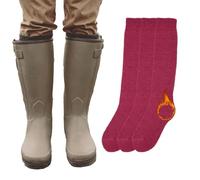 TT ThreadTrade Men & Women Welly Liner Thermal Wellington Socks, Boot Socks, Full-Calf Length, MultiFunction Socks,Comfort and Breathable,3 Pairs, (UK, Numeric, 4, 7, Regular, Regular, Red)