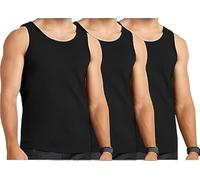 TT ThreadTrade Men's Cotton Vests Tank Tops,100% Cotton Summer Vests, Plain Vest Undershirt Sleeveless, Plain Breathable Slim Fit, S-2XL, Pack of 6, (UK, Alpha, 4XL, Regular, Regular, Black)