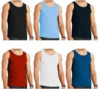 TT ThreadTrade Men's Cotton Vests Tank Tops,100% Cotton Summer Vests, Plain Vest Undershirt Sleeveless, Plain Breathable Slim Fit, S-2XL, Pack of 6, (UK, Alpha, 4XL, Regular, Regular, Assorted)