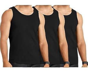 TT ThreadTrade Men's Cotton Vests Tank Tops,100% Cotton Summer Vests, Plain Vest Undershirt Sleeveless, Plain Breathable Slim Fit, S-2XL, Pack of 6, (UK, Alpha, XXL, Regular, Regular, Black)