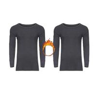 TT ThreadTrade Men's Thermal Long and Short Sleeve Top, Versatile and Comfortable, Quick Moisture Wicking, Underlayer Thermals, Pack of 2, (UK, Alpha, XXL, Regular, Regular, Charcoal- Full Sleeve)
