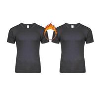 TT ThreadTrade Men's Thermal Long and Short Sleeve Top, Versatile and Comfortable, Quick Moisture Wicking, Underlayer Thermals, Pack of 2, (UK, Alpha, XXL, Regular, Regular, Charcoal- Short Sleeve)