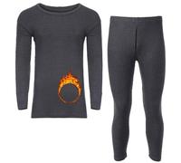 TT ThreadTrade Men's Thermal Underwear Set, Top Bottom Long Johns Warm Base layer Thermal Set Vests Trousers for Cold Winter Wear and Skiing Running Workout (Charcoal Full-Sleeve Set, S)
