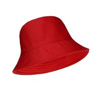 TT ThreadTrade Plain Cotton Bucket Hats, Protection, Outdoor, Casual, Holiday, Festivals, Plain Colours, Lightweight, Reversible, One Size Fit for All, Cotton, (UK, Alpha, One Size, Red)
