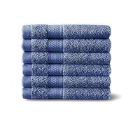 TT ThreadTrade Premium, 6 Pack, Hand Towels Soft and Absorbent 100% Egyptian Combed Cotton Towel Set for Bathroom, Spa, Gym & Guests 40x 70 cm 500 GSM (Denim Blue)