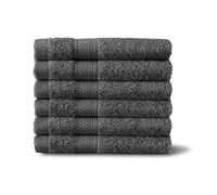 TT ThreadTrade Premium, 6 Pack, Hand Towels Soft and Absorbent 100% Egyptian Combed Cotton Towel Set for Bathroom, Spa, Gym & Guests 40x 70 cm 500 GSM (Black)