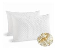 TT ThreadTrade Shredded Memory Foam Pillow Set, Adjustable Loft Bed Pillows, Ergonomic Support for Back, Side & Stomach Sleepers, Washable, and Ultra-Soft Comfort, Pack of 2 (2)