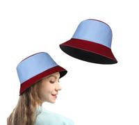 TT ThreadTrade Tri-Color Bucket Hats, Three-Tone Design, Stylish & Sporty Headwear for Men & Women,Lightweight Fabric, Wide Brim, Trendy & Reversible, (UK, Alpha, One Size, Maroon-Sky-Maroon)