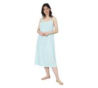 TT ThreadTrade Women's Cotton Nightwear, Sleeveless, Butterfly And Floral Prints, Breathable And Soft, Spaghetti Straps, Perfect For Everyday Wear,100% Cotton, (Green, 3XL)
