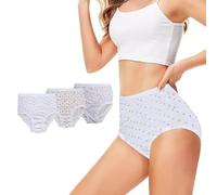 TT ThreadTrade Women's High Waist Cotton Knickers Briefs,Stretchy Cotton Panties, Full Brief Underwear,Soft Breathable,Perfect for Women of All Ages, (UK, Numeric, 14, 16, Regular, Regular, 3, Floral)