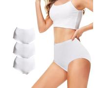 TT ThreadTrade Women's High Waist Cotton Knickers Briefs,Stretchy Cotton Panties, Full Brief Underwear,Soft Breathable,Perfect for Women of All Ages, (UK, Numeric, 14, 16, Regular, Regular, 3, White)