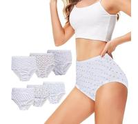TT ThreadTrade Women's High Waist Cotton Knickers Briefs,Stretchy Cotton Panties, Full Brief Underwear,Soft Breathable,Perfect for Women of All Ages, (UK, Numeric, 10, 12, Regular, Regular, 6, Floral)