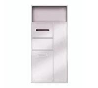 TT-YEC 304 Stainless Steel Concealed Bathroom Niche with Trash Can And Tissue Holder, Multi-Functional Built-In Trash Can Cabinet, High-End Club And Hotel Storage Rack,White A