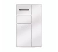 TT-YEC 304 Stainless Steel Concealed Bathroom Niche with Trash Can And Tissue Holder, Multi-Functional Built-In Trash Can Cabinet, High-End Club And Hotel Storage Rack,White C