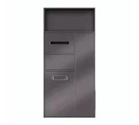 TT-YEC 304 Stainless Steel Concealed Bathroom Niche with Trash Can And Tissue Holder, Multi-Functional Built-In Trash Can Cabinet, High-End Club And Hotel Storage Rack,Gray A