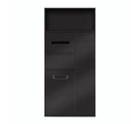 TT-YEC 304 Stainless Steel Concealed Bathroom Niche with Trash Can And Tissue Holder, Multi-Functional Built-In Trash Can Cabinet, High-End Club And Hotel Storage Rack,Black A