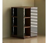 TT-YEC 360° Rotating Desktop CD Organizer, Acrylic 3-Layer DVD Organizer, Wooden Cassette Display Rack, Four-Sided Storage, Holds Up To 120 Cds, Media Storage Cabinet,C