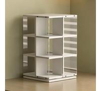 TT-YEC 360° Rotating Desktop CD Organizer, Acrylic 3-Layer DVD Organizer, Wooden Cassette Display Rack, Four-Sided Storage, Holds Up To 120 Cds, Media Storage Cabinet,A