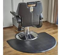 TT-YEC 3Ft X5ft Salon Mat, Ergonomic Seat Cushion Floor Mat, Beauty Salon Thick Chair Mat Non-Slip Floor for Hairstylist Makeup Artist Beautician, Semi-Circular, Black