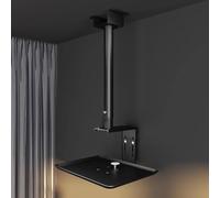 TT-YEC Adjustable Ceiling Projector Stand, 38X28cm Tray Can Be Raised And Lowered, Telescopic Rod 30° Horizontal Rotation, Aluminum Alloy Hanging Extension Arm, White/Black,Black H 43 to 78CM