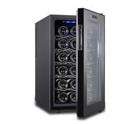 TT-YEC Beverage Wine Refrigeration Refrigerator, Large Freestanding Wine Cellar with Tempered Glass Door And Door Lock, Adjustable Temperature 10-18°C Single Zone Red Wine Refrigerator,A