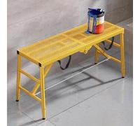 TT-YEC Carbon Steel Scaffolding Work Platform, Height Adjustable Folding Ladder Stool with Non-Slip Feet, Convenient Work Ladder Step Platform, Home Engineering Ladder,B 180CM Long
