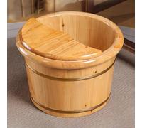 TT-YEC Cedar Foot Bath, Footbath with Cover And Massage Roller, Sauna Bathtub Foot Bath, Wooden Foot Bath, Thickened Foot Relaxation Set, Suitable for Hotels And Families,H26CM