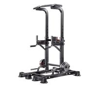 TT-YEC Deluxe Home Pull-Up Bar with Barbell Bench, Steel Parallel Bar Station, Heavy Duty 6-Position Height Adjustable Power Rack, Load-Bearing 400Kg, Compact Power Tower,Single Rack