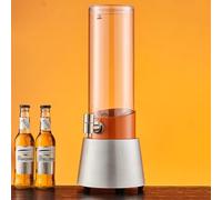 TT-YEC Desktop Beer Tower And Cold Drink Dispenser, 3L Transparent Large Capacity Juicer with Stainless Steel Tap And LED Light, Party Beverage Machine, Home Bar Accessory,A